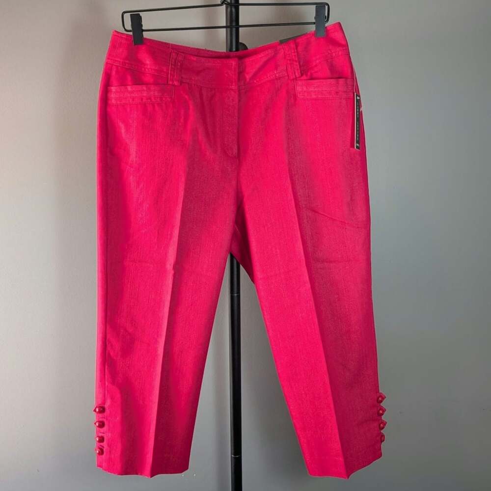 NWT Larry Levine Slim Leg Crop Pink Dress Pants Size 12